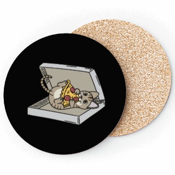 Discover Devon Rex Cat Pizza Lover Coasters