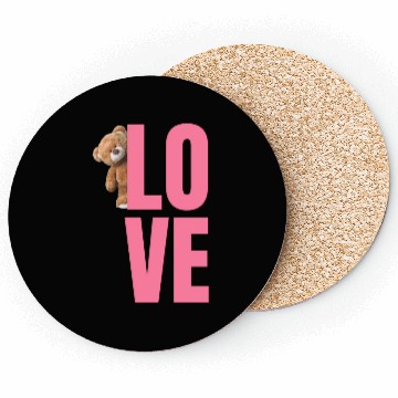 Discover Love with cute bear Coasters