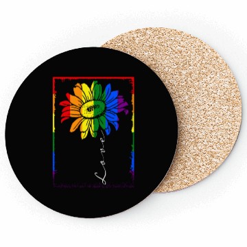Discover Sunflower Love Rainbow Tolerance LGBT Coasters