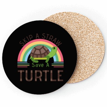 Discover Rainbow Skip A Straw Save A Turtle Turtles Lover Coasters