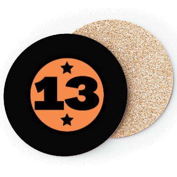 Discover 13 Circle Orange Black Birthday Age Coasters