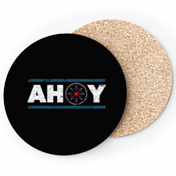 Discover Ahoy Ship Captain Seafarer Nautical Sailor Boating Coasters