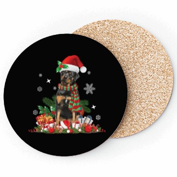 Discover Christmas Rottweiler dog Holiday Rottie Coasters