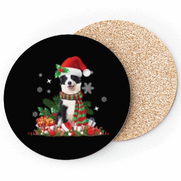 Discover Christmas Border Collie Coasters