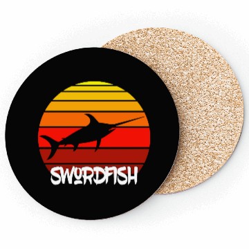 Discover Fish SWORDFISH Flag Fishing for Bass Fisherman Coasters