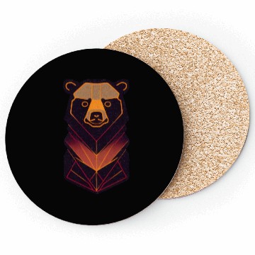 Discover Orange neon bear Coasters