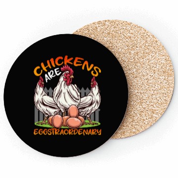 Discover Funny Chickens Chicken Farm Eggs Coasters