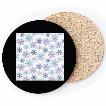 Discover Modern Snowflakes Pattern White Coasters