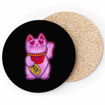 Discover Cute Maneki Neko Romance Cat Coasters