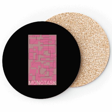 Discover Pink print by MONOTASK Coasters