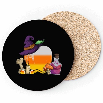 Discover Halloween Candy Corn Apple Coasters