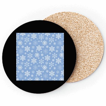 Discover Blue Snowflakes Pattern Coasters