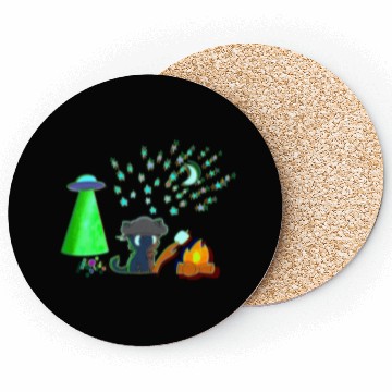 Discover Trick or Treat - Alien Camping Kitten Coasters