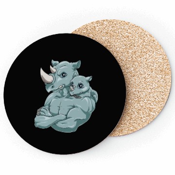 Discover Strong Rhino with Rhino Kid for a Rhinoceros Coasters
