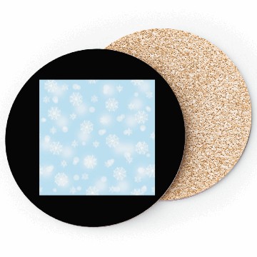 Discover Blue Snowflakes Pattern Coasters