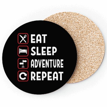 Discover Eat Sleep Adventure Repeat Coasters