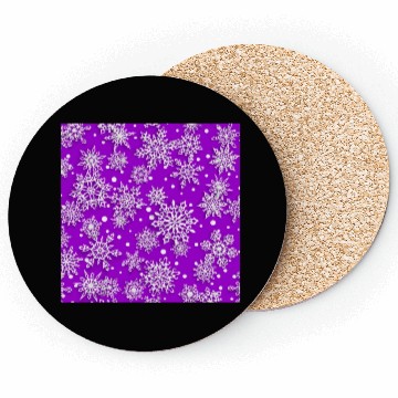 Discover Purple Snowflakes Pattern Coasters