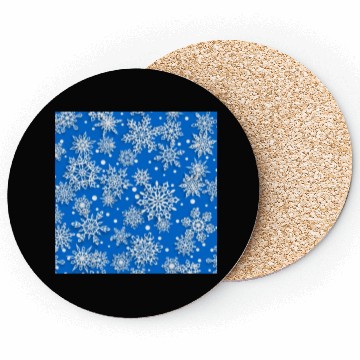 Discover Blue Snowflakes Pattern Coasters