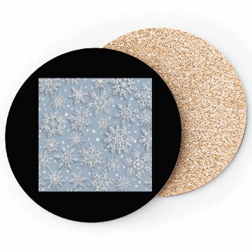Discover Elegant Blue Snowflakes Pattern Coasters