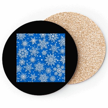 Discover Elegant Blue Snowflakes Pattern Coasters