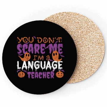 Discover Ghost Pumpkin Language Teacher Halloween Coasters