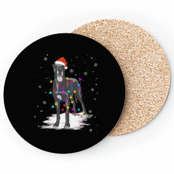 Discover Great Dane With Christmas Lights Santa Coasters