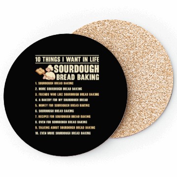 Discover Sourdough Bread Baking Foodie Baker Cooking Coasters