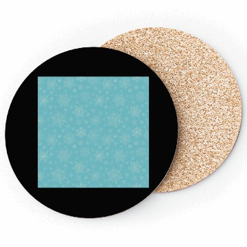 Discover Teal Snowflakes Pattern Coasters