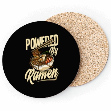 Discover Powered By Ramen Funny Ramen Lover Gift Coasters