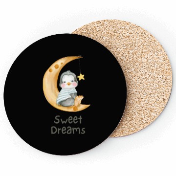 Discover Cute Penguin Moon Sweet Dreams Coasters