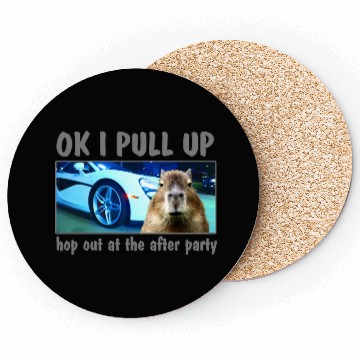 Discover Ok I Pull Up Capybara Meme After Party Rap Song ar Coasters