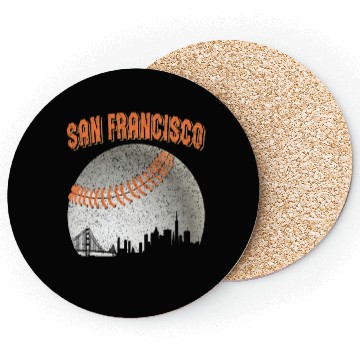 Discover San Francisco Vintage Skyline Baseball For Gameday Coasters