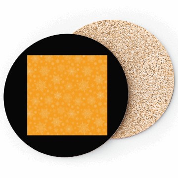 Discover Orange Snowflakes Pattern Coasters