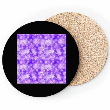 Discover Purple White Snowflakes Pattern Coasters