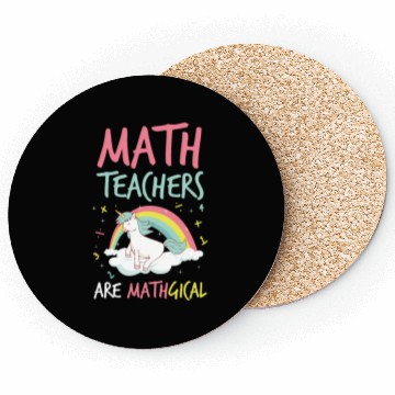 Discover 2Math Teachers Fun Unicorn Mathgical Teaching Gift Coasters