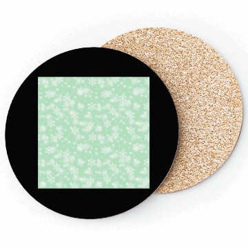 Discover Green Snowflakes Pattern Coasters
