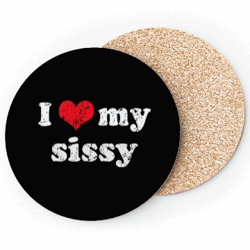 Discover I Love Heart My Sissy Family Brother Sister Coasters