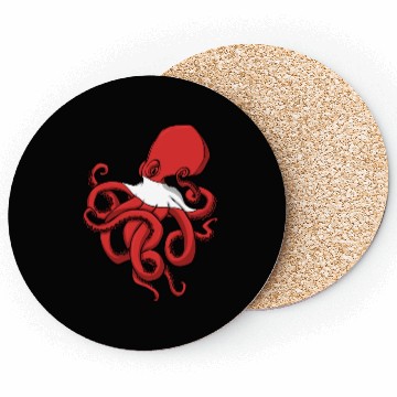 Discover Scuba Diver Red White Flag Octopus Scuba Diving Coasters