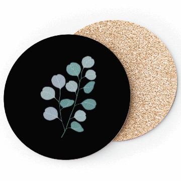 Discover Eucalyptus evergreen design - natural plant leaves Coasters
