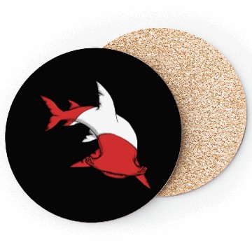 Discover Scuba Diver Red White Flag Hammerhead Scuba Diving Coasters