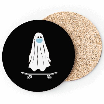 Discover Groovy Ghost Skateboard Lazy Halloween Coasters