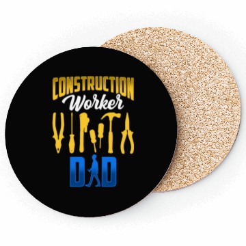 Discover Construction Worker Dad Teamwork Site Coasters