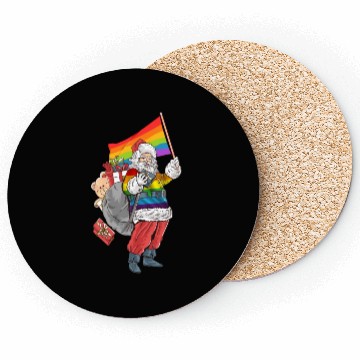 Discover LGBTQ Santa Claus Christmas Rainbow Coasters