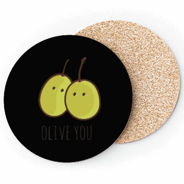 Discover I Love You (Olive You) cute Coasters