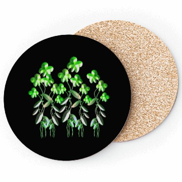 Discover green flowers icon glitter plants Coasters