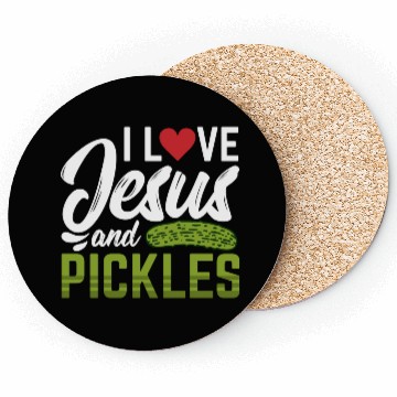 Discover I Love Jesus And Pickles Coasters
