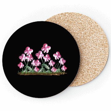 Discover plants pink flowers nature icon Coasters