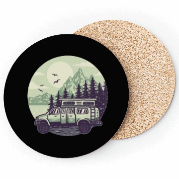 Discover Camping Car Mountains Coasters