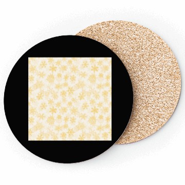 Discover Elegant Snowflakes Pattern White Yellow Coasters