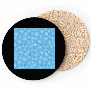 Discover Pretty Light Blue Snowflakes Pattern Coasters